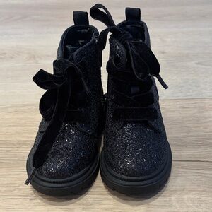 Glittery Black Kids Boots